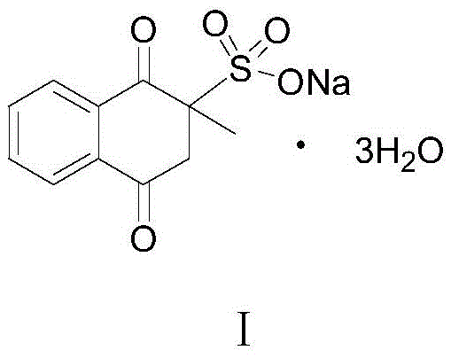 Chemical structure of Menadione Sodium Bisulfite (Vitamin K3) showing the naphthoquinone core and bisulfite adduct