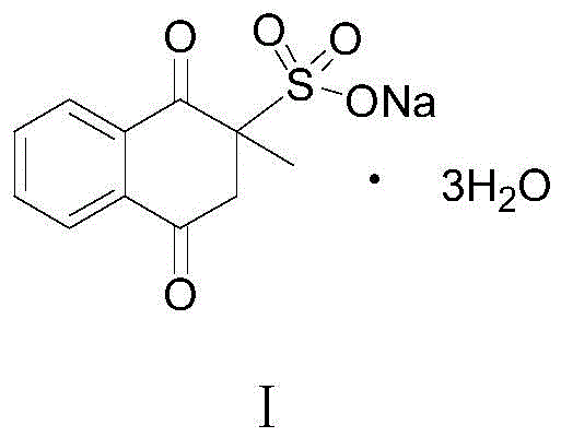 Chemical structure of Menadione Sodium Bisulfite showing the naphthoquinone core and sulfonate group