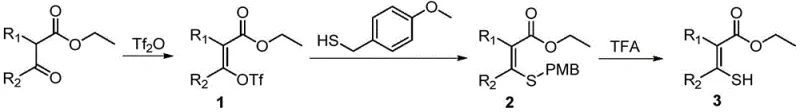 Novel 3-step synthesis route via enol triflate and PMB protection