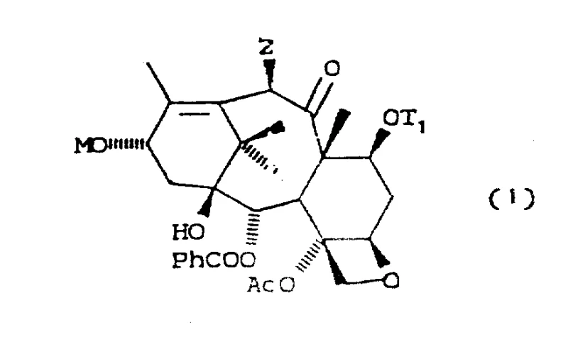 General formula of the novel metal alkoxide intermediate showing the metal substituent M at the C-13 position