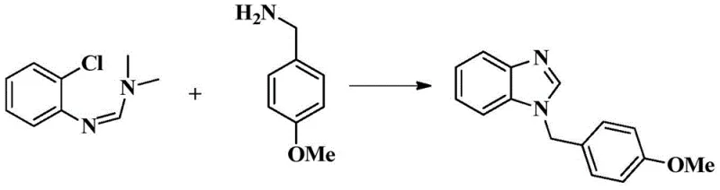 Specific example of high-yield synthesis of 1-(4-methoxybenzyl)-1H-benzimidazole using Pd catalyst
