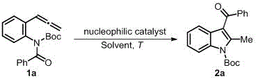 Specific optimization example of 3-acyl indole synthesis showing reaction conditions and yield