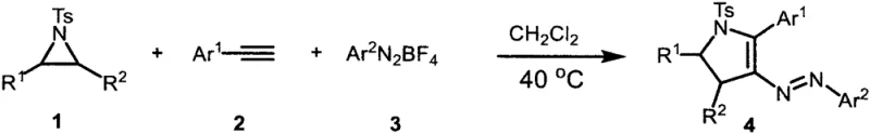 General reaction scheme for metal-free synthesis of 4-(aryldiazenyl)-2,3-dihydropyrrole derivatives via three-component tandem reaction