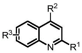 General chemical structure of quinoline compounds with variable R groups