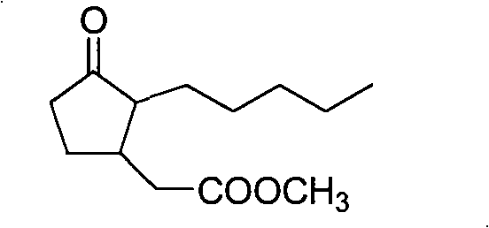 Chemical structure of Methyl Dihydrojasmonate showing the cyclopentanone ring and ester side chain
