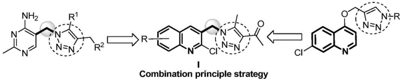 General structure of methylene bridged quinoline and 1,2,3-triazole biheterocyclic compounds