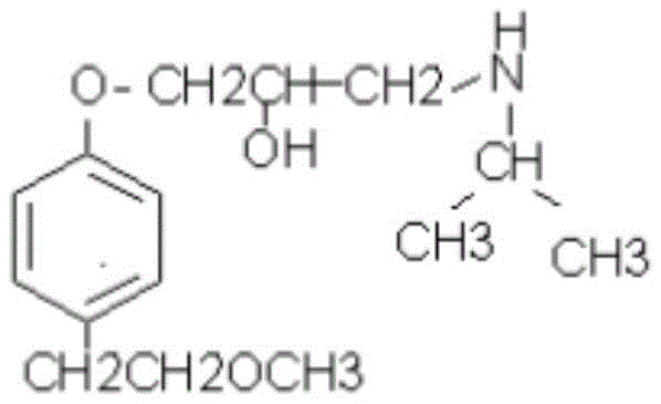 Chemical structure of Metoprolol showing the core phenoxypropanolamine scaffold