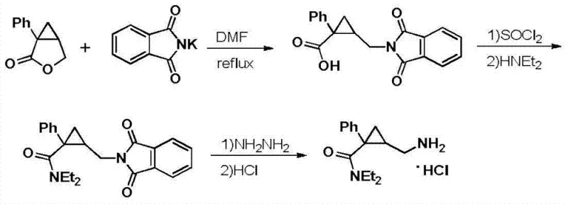 Prior art synthetic route from EP0200638 showing high temperature limitations and low yield issues