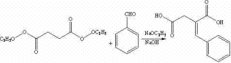 Stobbe condensation of diethyl succinate and benzaldehyde to form benzylidene succinic acid
