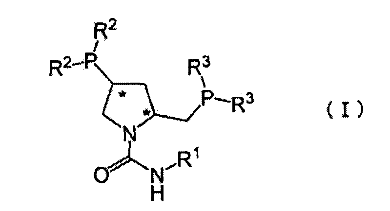 General Formula I of the urea-type pyrrolidine diphosphine ligand used in the asymmetric catalyst