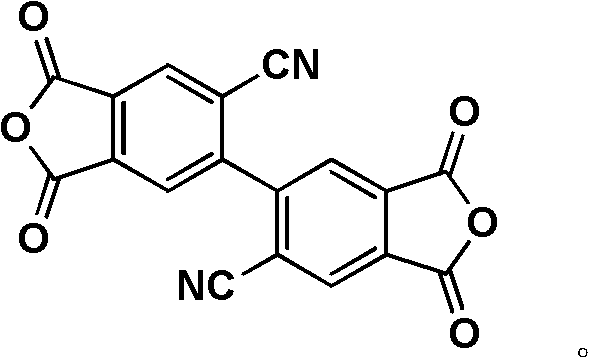 Chemical structure of 2,2'-dicyano-4,4',5,5'-biphenyltetraacid dianhydride final product
