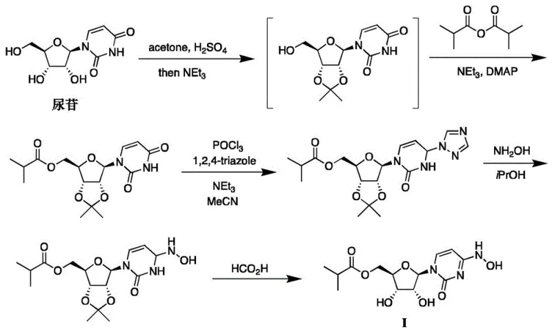 Prior art synthetic route from WO2019113462 showing complex protection-deprotection steps