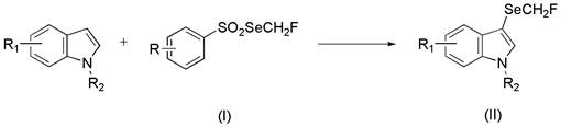 Photocatalytic application of the reagent for 3-position functionalization of indole derivatives