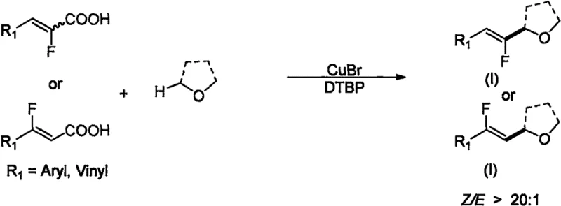 General reaction scheme of the novel CuBr catalyzed monofluoroolefination with high Z-selectivity