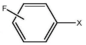 General chemical structure of monohalogenated phenylboronic acid showing halogen and boronic acid substituents