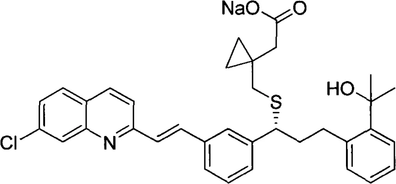 Chemical structure of Montelukast Sodium showing the chiral center targeted by the new synthesis method