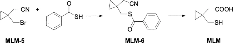 Novel synthetic route from MLM-5 to MLM via thiobenzoate intermediate