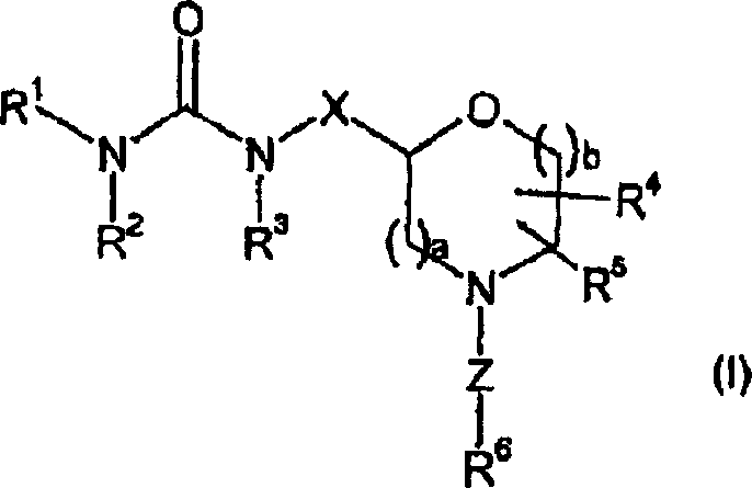 General Formula I of Morpholine Derivatives showing variable substituents R1-R6