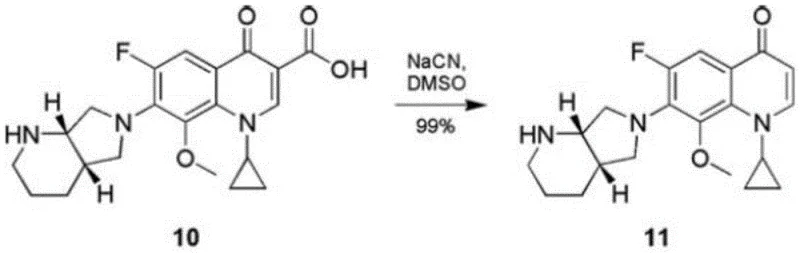 Conventional synthesis route using toxic sodium cyanide