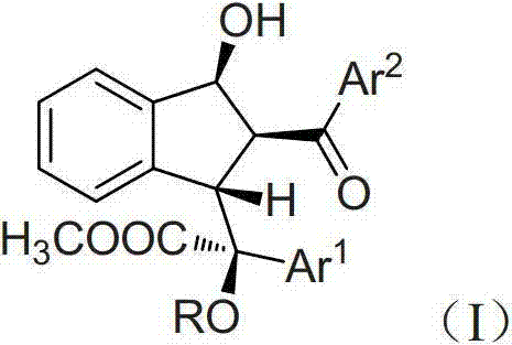General structural formula of multi-substituted indenol derivatives showing variable aryl and alkoxy groups