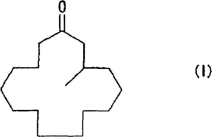 Chemical structure of Muscone (Formula I) representing the target macrocyclic ketone product