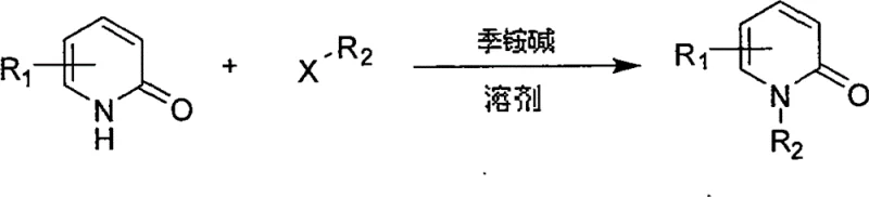General reaction scheme for N-alkylation of 2-pyridone using quaternary ammonium base