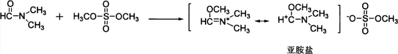 Formation of reactive iminium salt from DMF and dimethyl sulfate