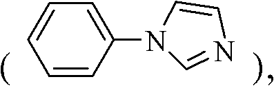 General reaction scheme for the synthesis of N-phenylimidazole using loaded Cu(II) catalyst