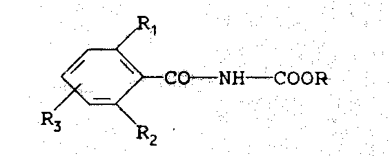 General structure of N-benzoylcarbamates (Formula I) used as insecticide intermediates
