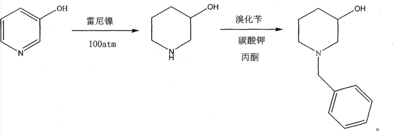 Conventional synthesis route using Raney Nickel under high pressure