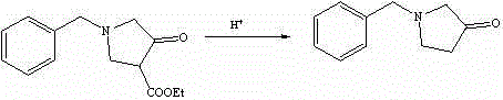 Cyclization mechanism via sodium ethoxide catalysis followed by acid hydrolysis and decarboxylation to form the pyrrolidone ring