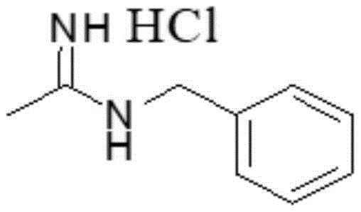 Chemical structure of N-benzylacetamidine hydrochloride showing the amidine functional group and benzyl moiety