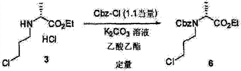 Protection step converting the amine intermediate to the Cbz-protected derivative using benzyloxycarbonyl chloride