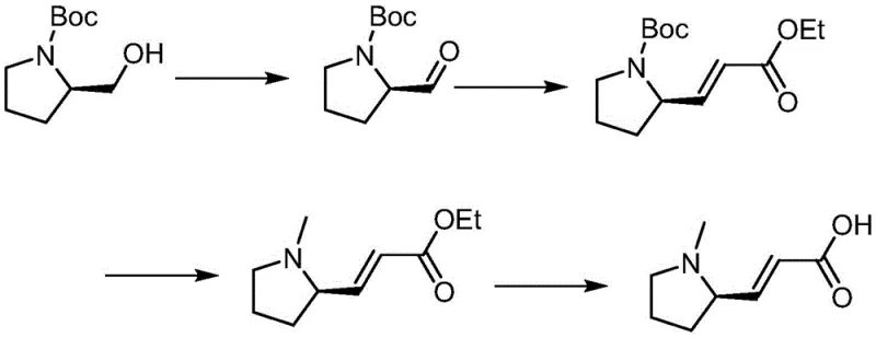 Conventional synthetic route using Boc protection groups requiring chromatography