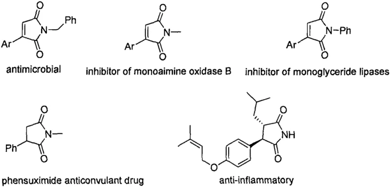 Bioactive molecules containing maleimide structures demonstrating pharmaceutical relevance