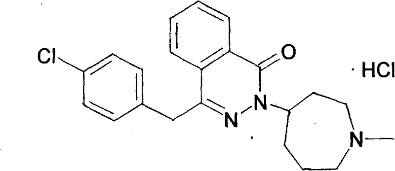 Chemical structure of Azelastine Hydrochloride showing the core phthalazinone and azepine rings