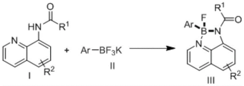 General reaction scheme for the synthesis of four-coordinate N,N-chelated monoaryl monofluoroborate