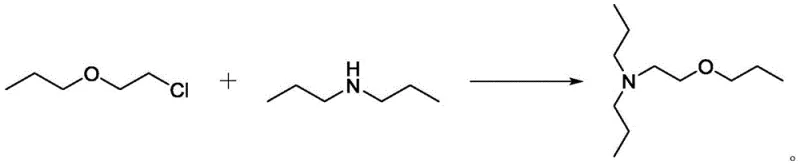 Synthesis reaction of N,N-di-N-propyl-2-propoxyethylamine from chloroethyl propyl ether and di-n-propylamine
