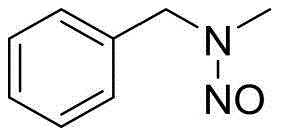 Structure of N-methyl-N-nitrosobenzylamine demonstrating high yield synthesis