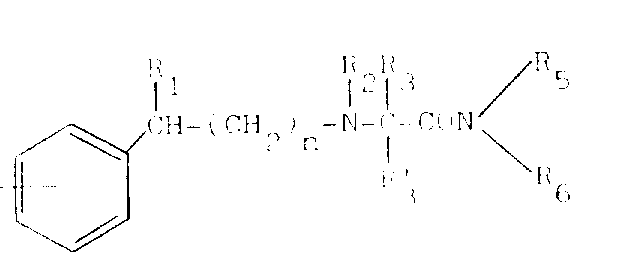 General Formula Ia of N-phenylalkyl substituted alpha-aminocarboxamide derivatives showing variable R groups for CNS activity