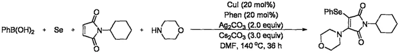 Specific synthesis example of N-cyclohexyl derivative showing reaction conditions and yield