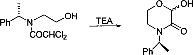 Specific synthesis example of chiral N-((S)-1-phenylethyl)-2-hydroxy-morpholin-3-one