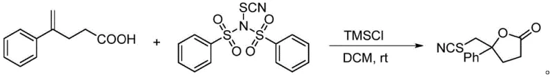 Application of N-thiocyanobenzenesulfonimide in thiocyanation and lactonization reaction
