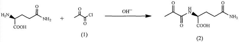 Step 1: Aqueous acylation of L-Glutamine with pyruvoyl chloride