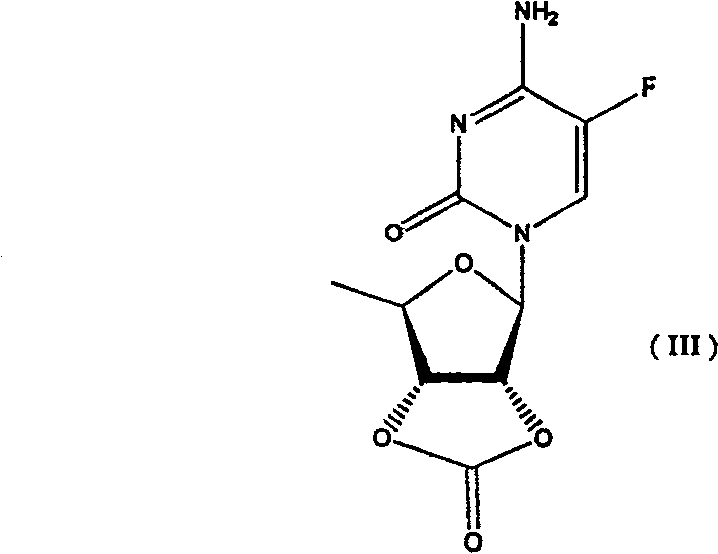 Chemical structure of Intermediate Compound III featuring the cyclic carbonate protection