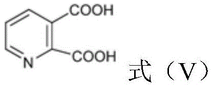 Chemical structure of Quinolinic Acid (Formula V) precursor to NAD