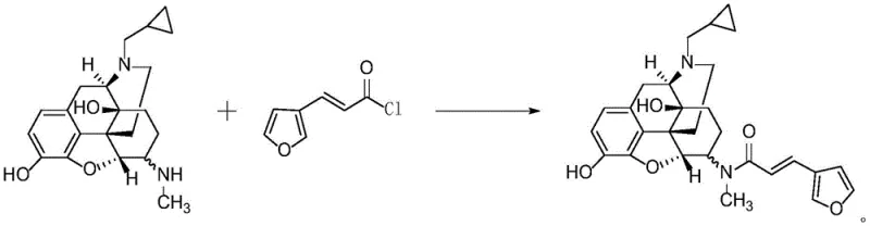 Prior art synthesis route using acid chloride showing harsh conditions and lower purity outcomes