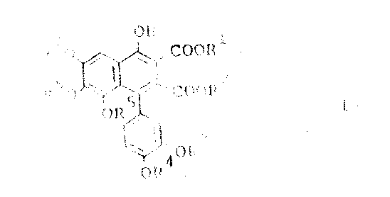 General chemical structure of the naphthalene derivative Formula I showing variable alkyl groups