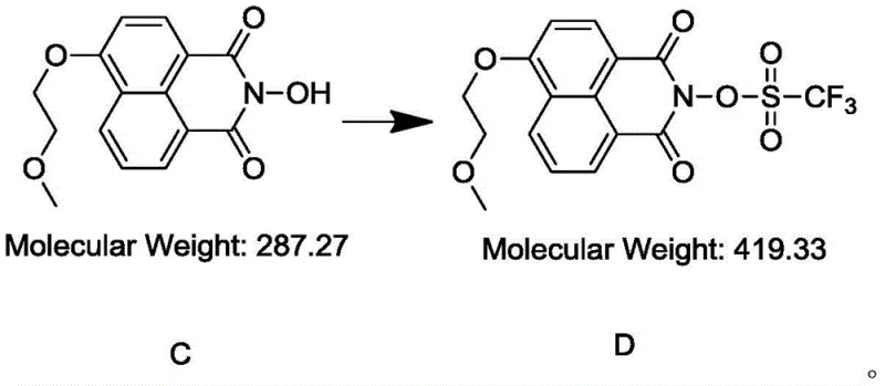 Step 3 reaction mechanism showing triflation with trifluoromethanesulfonic anhydride