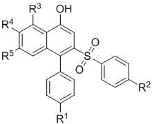 General structural formula of the naphthol-based sulfone product